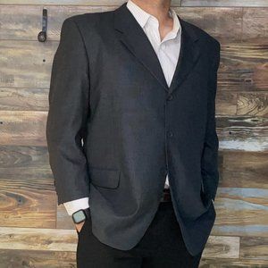 Cianni Cellini 100% Wool Gray Striped Blazer Sport Jacket Size 48R